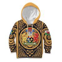 Personalized Monmouthshire Wales Kid Hoodie Coat Of Arms Celtic Style - Wonder Print Shop