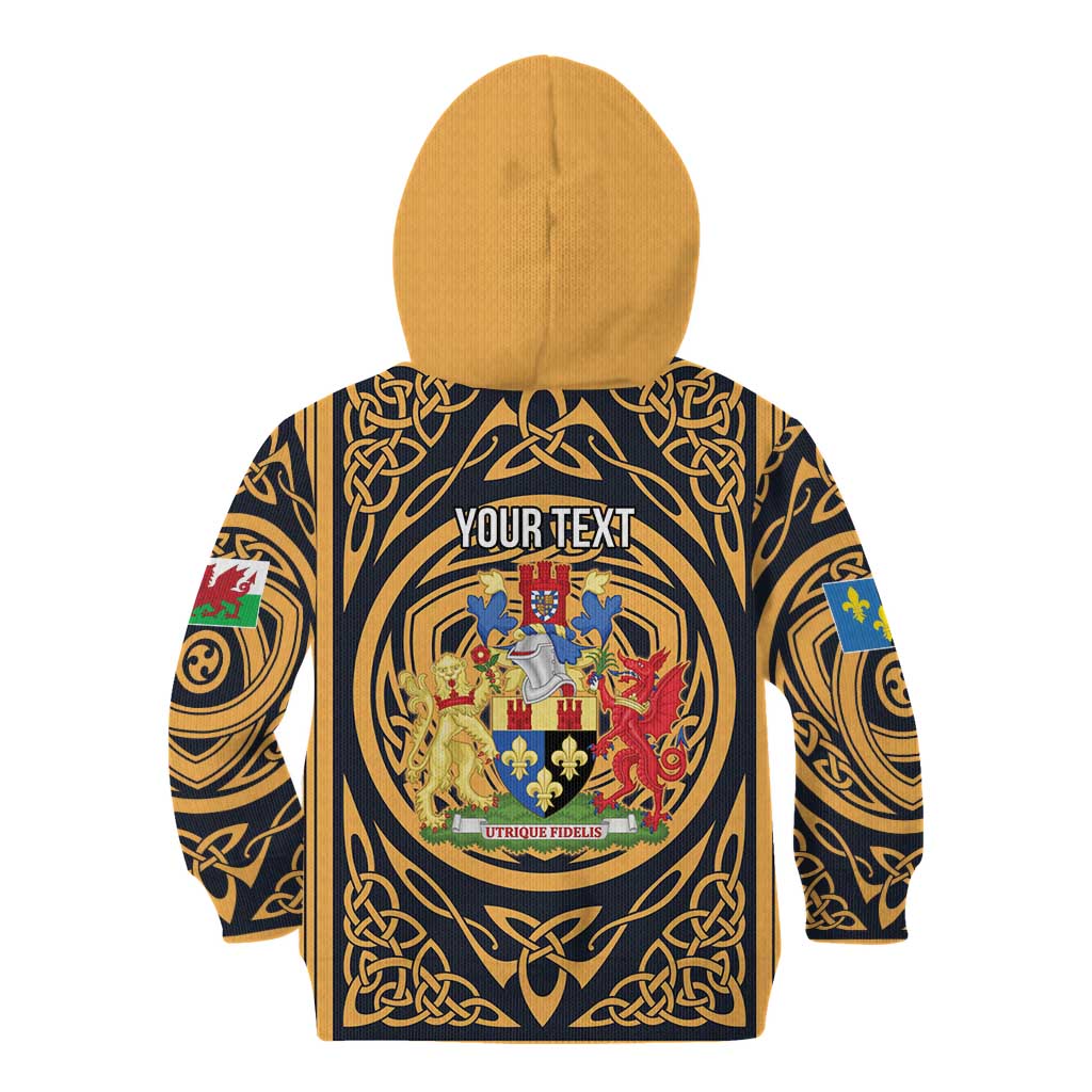 Personalized Monmouthshire Wales Kid Hoodie Coat Of Arms Celtic Style - Wonder Print Shop