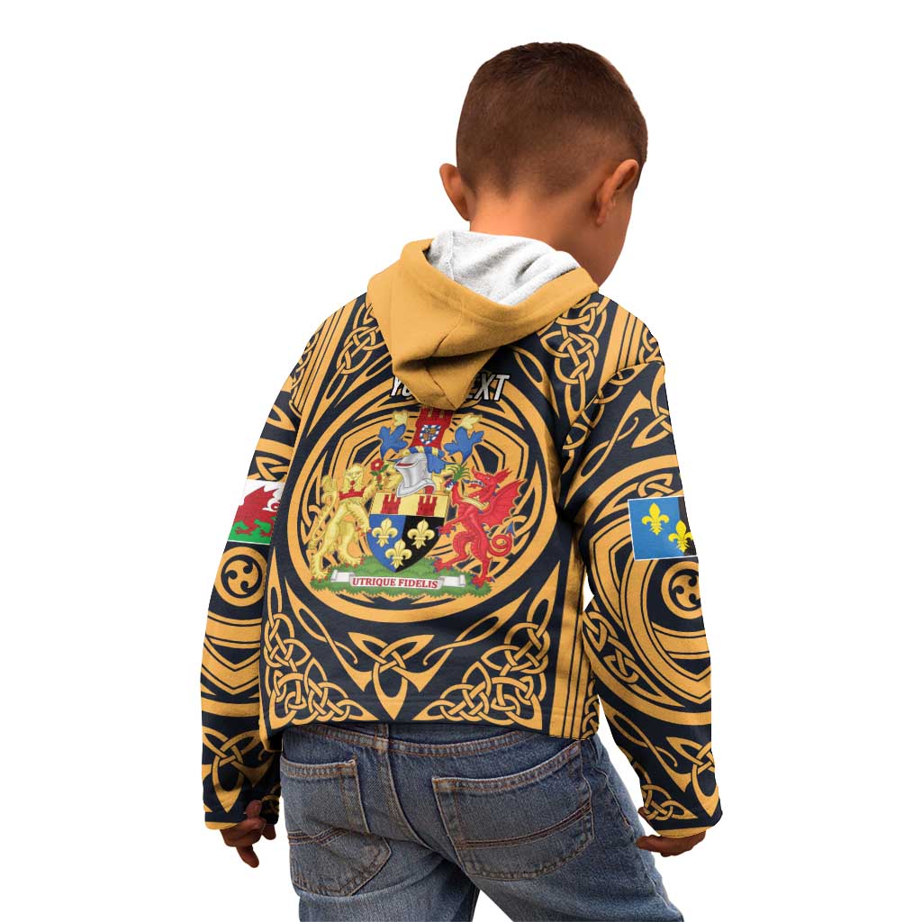 Personalized Monmouthshire Wales Kid Hoodie Coat Of Arms Celtic Style - Wonder Print Shop