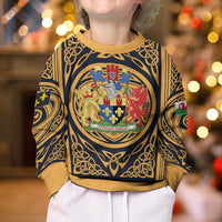 Personalized Monmouthshire Wales Kid Ugly Christmas Sweater Coat Of Arms Celtic Style - Wonder Print Shop