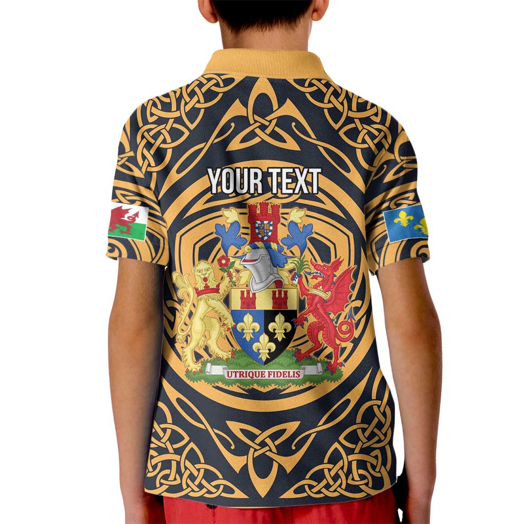 Personalized Monmouthshire Wales Kid Polo Shirt Coat Of Arms Celtic Style - Wonder Print Shop