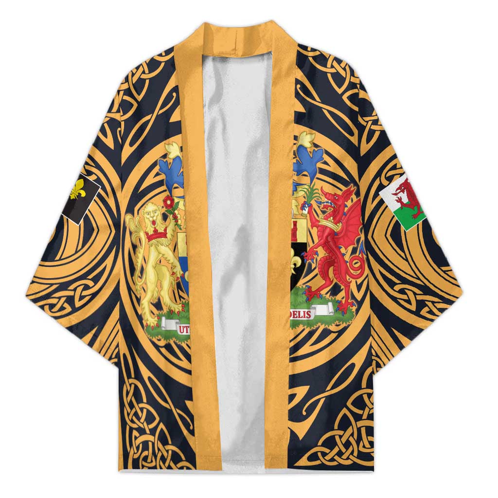 Personalized Monmouthshire Wales Kimono Coat Of Arms Celtic Style - Wonder Print Shop