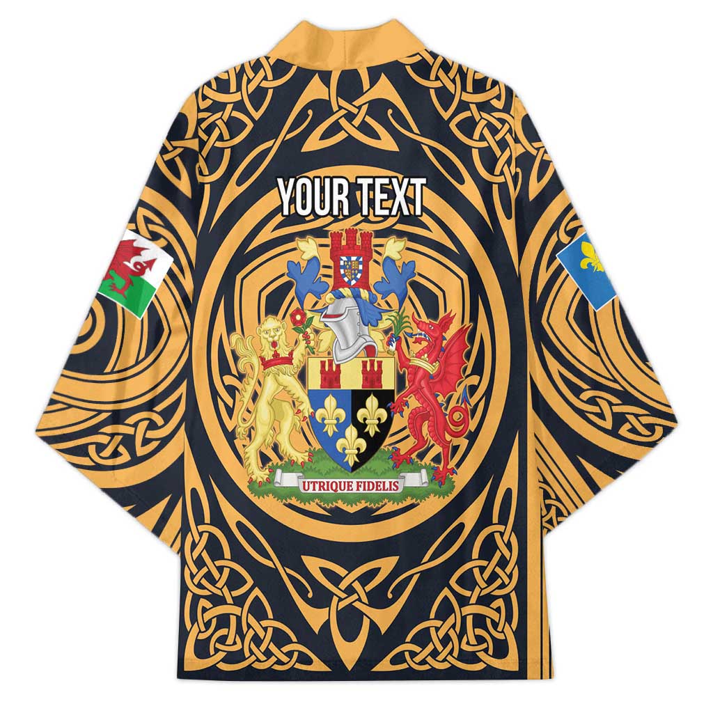 Personalized Monmouthshire Wales Kimono Coat Of Arms Celtic Style - Wonder Print Shop