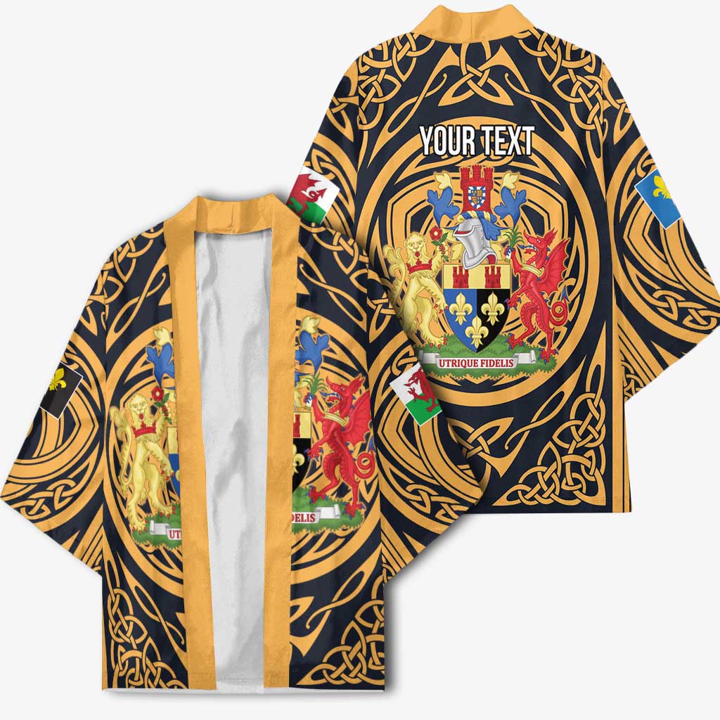 Personalized Monmouthshire Wales Kimono Coat Of Arms Celtic Style - Wonder Print Shop