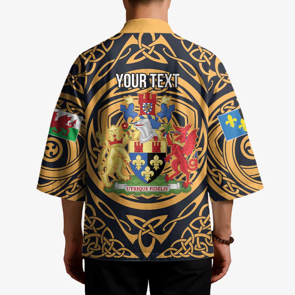Personalized Monmouthshire Wales Kimono Coat Of Arms Celtic Style - Wonder Print Shop