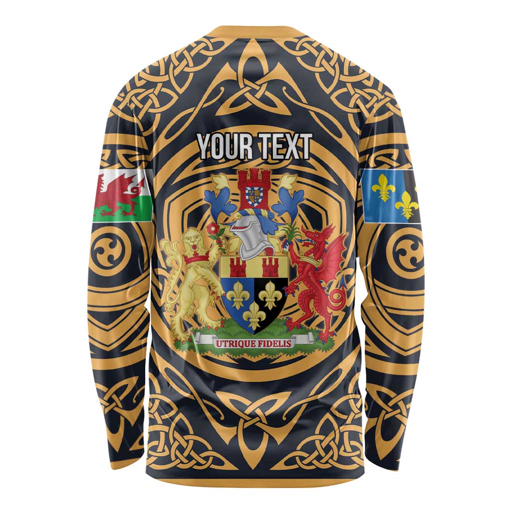 Personalized Monmouthshire Wales Long Sleeve Shirt Coat Of Arms Celtic Style - Wonder Print Shop