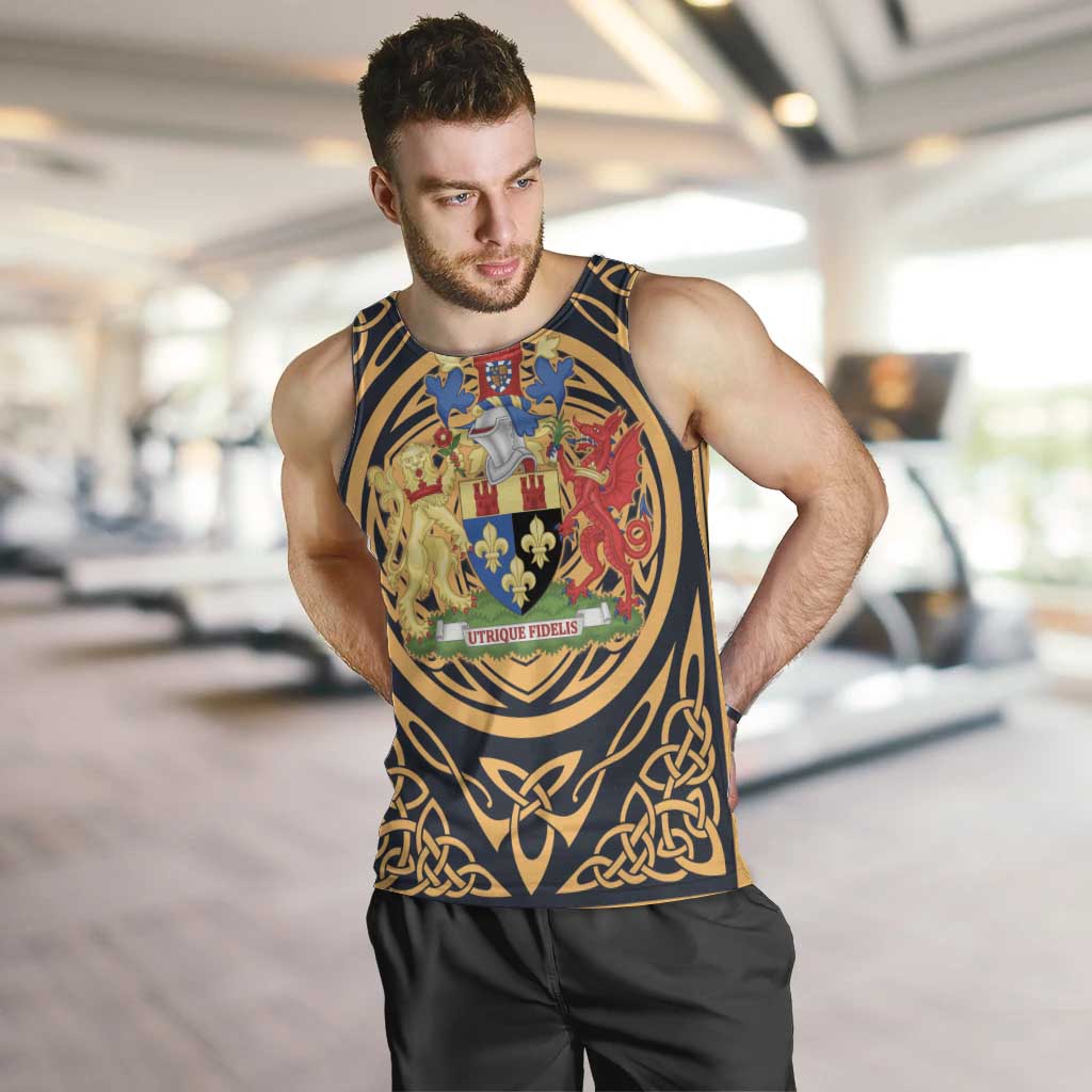 Personalized Monmouthshire Wales Men Tank Top Coat Of Arms Celtic Style - Wonder Print Shop
