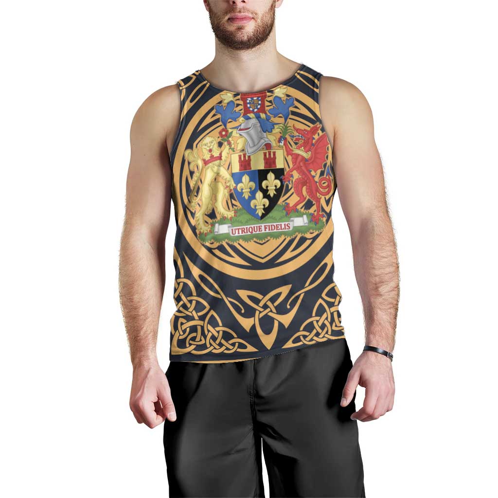 Personalized Monmouthshire Wales Men Tank Top Coat Of Arms Celtic Style - Wonder Print Shop