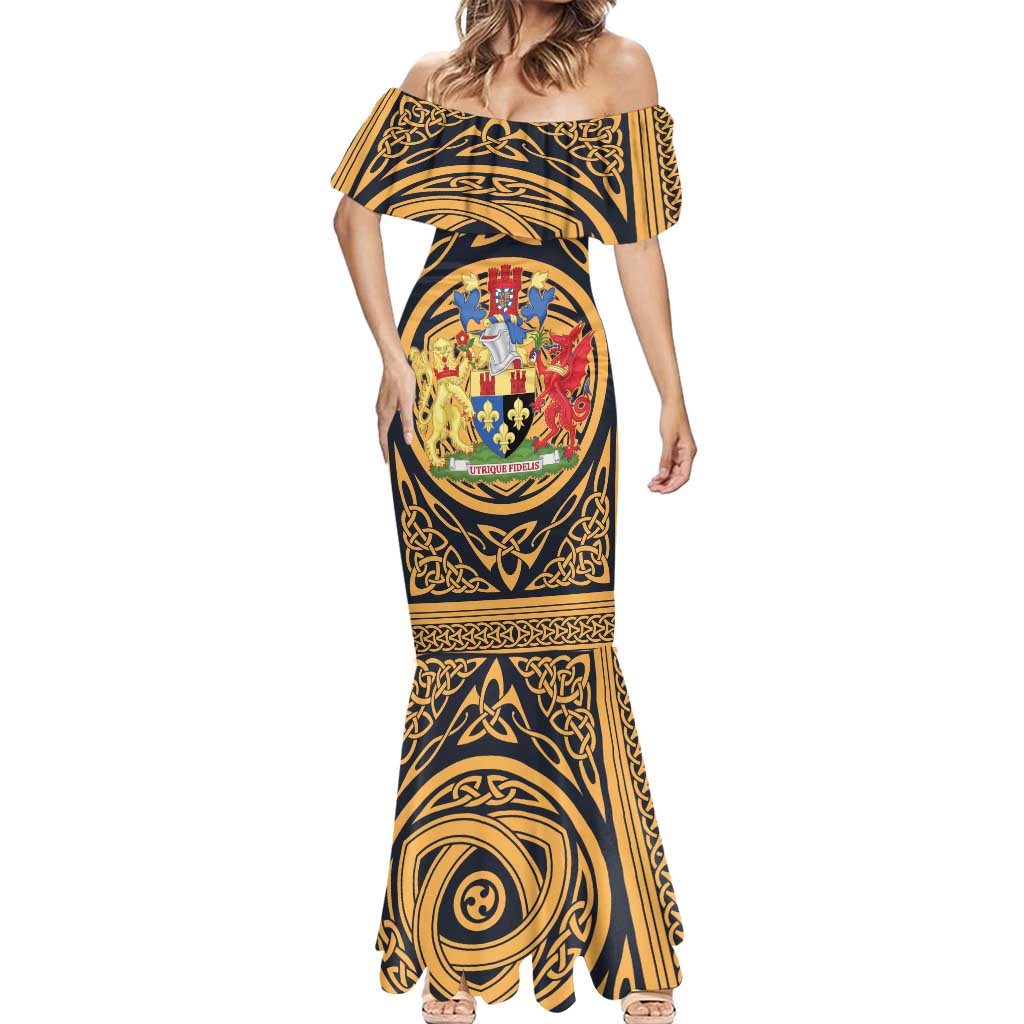 Personalized Monmouthshire Wales Mermaid Dress Coat Of Arms Celtic Style - Wonder Print Shop