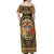 Personalized Monmouthshire Wales Off Shoulder Maxi Dress Coat Of Arms Celtic Style - Wonder Print Shop