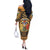 Personalized Monmouthshire Wales Off The Shoulder Long Sleeve Dress Coat Of Arms Celtic Style - Wonder Print Shop