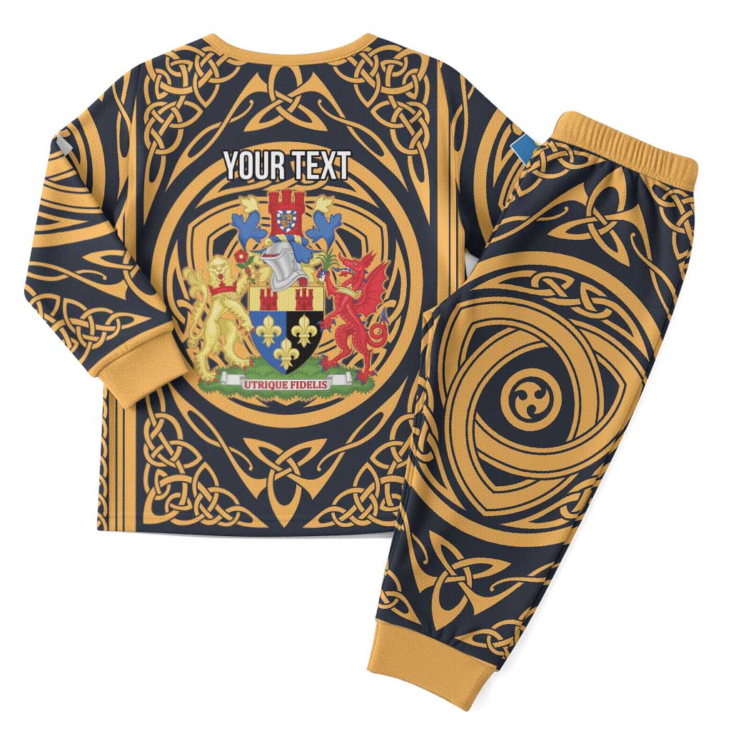 Personalized Monmouthshire Wales Christmas Pajama Set Coat Of Arms Celtic Style - Wonder Print Shop