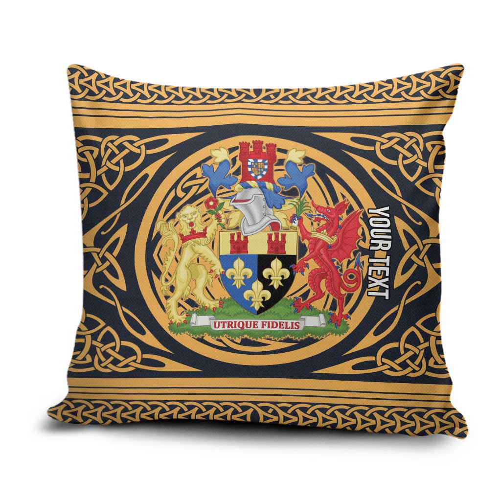Personalized Monmouthshire Wales Pillow Cover Coat Of Arms Celtic Style - Wonder Print Shop