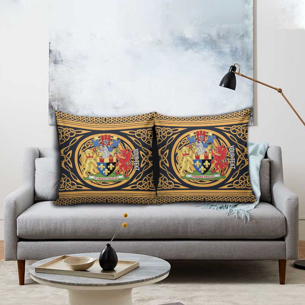 Personalized Monmouthshire Wales Pillow Cover Coat Of Arms Celtic Style - Wonder Print Shop