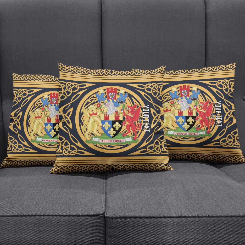Personalized Monmouthshire Wales Pillow Cover Coat Of Arms Celtic Style - Wonder Print Shop