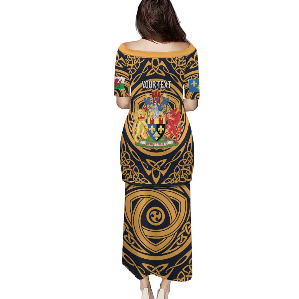 Personalized Monmouthshire Wales Puletasi Coat Of Arms Celtic Style - Wonder Print Shop