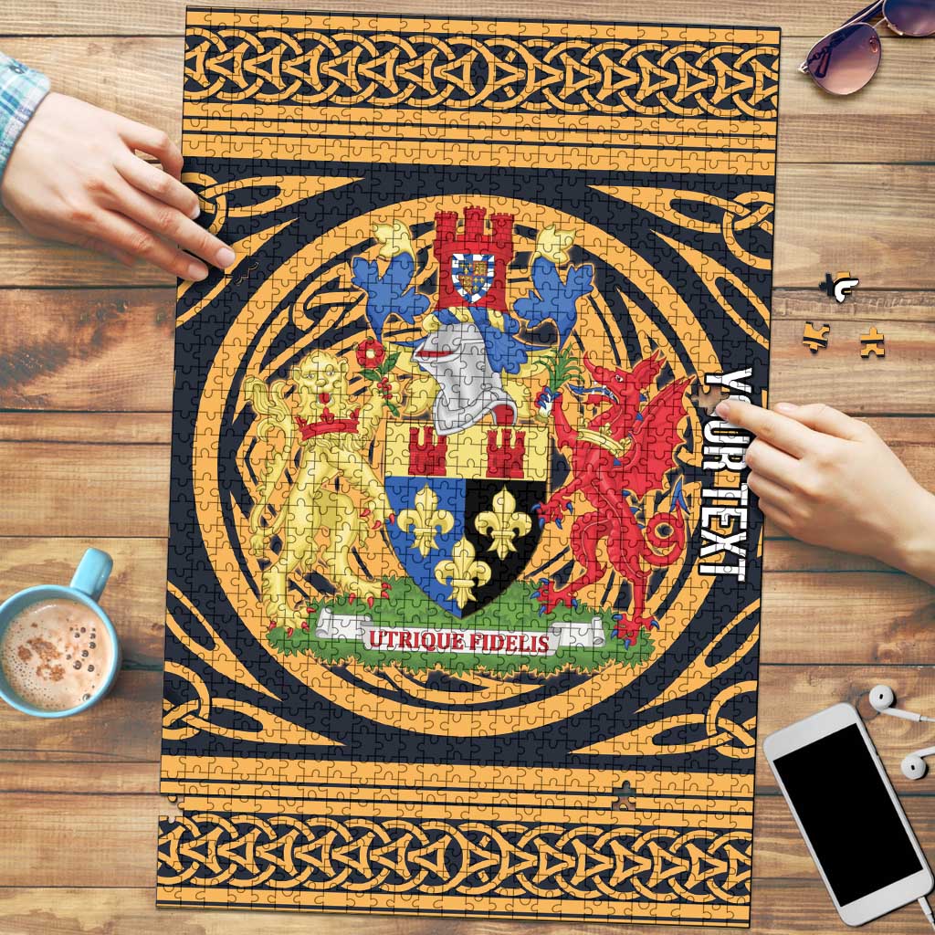 Personalized Monmouthshire Wales Puzzle Coat Of Arms Celtic Style - Wonder Print Shop