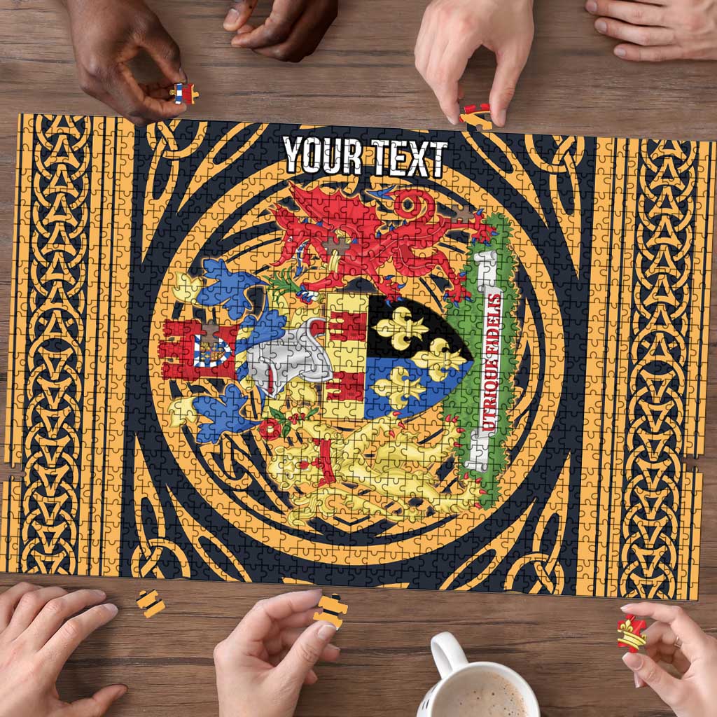 Personalized Monmouthshire Wales Puzzle Coat Of Arms Celtic Style - Wonder Print Shop