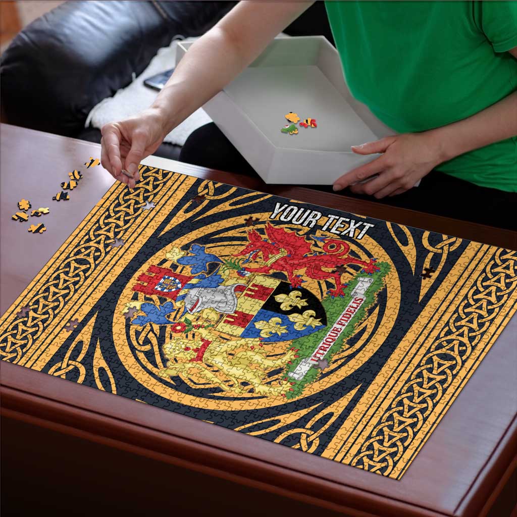 Personalized Monmouthshire Wales Puzzle Coat Of Arms Celtic Style - Wonder Print Shop