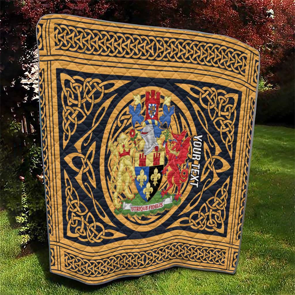 Personalized Monmouthshire Wales Quilt Coat Of Arms Celtic Style - Wonder Print Shop