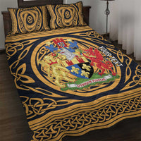 Personalized Monmouthshire Wales Quilt Bed Set Coat Of Arms Celtic Style - Wonder Print Shop