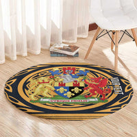 Personalized Monmouthshire Wales Round Carpet Coat Of Arms Celtic Style - Wonder Print Shop