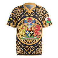 Personalized Monmouthshire Wales Rugby Jersey Coat Of Arms Celtic Style - Wonder Print Shop