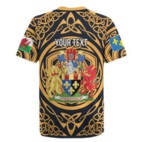 Personalized Monmouthshire Wales Rugby Jersey Coat Of Arms Celtic Style - Wonder Print Shop