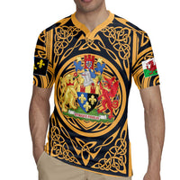 Personalized Monmouthshire Wales Rugby Jersey Coat Of Arms Celtic Style - Wonder Print Shop