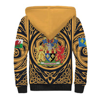 Personalized Monmouthshire Wales Sherpa Hoodie Coat Of Arms Celtic Style - Wonder Print Shop