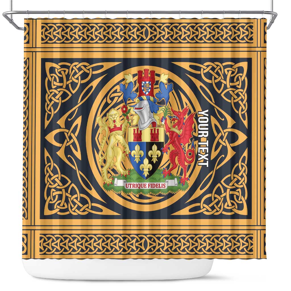 Personalized Monmouthshire Wales Shower Curtain Coat Of Arms Celtic Style - Wonder Print Shop