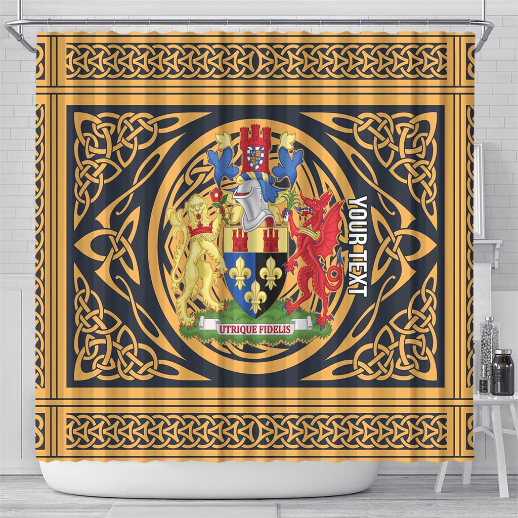 Personalized Monmouthshire Wales Shower Curtain Coat Of Arms Celtic Style - Wonder Print Shop