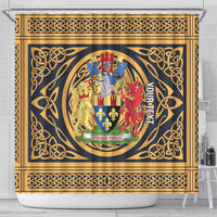 Personalized Monmouthshire Wales Shower Curtain Coat Of Arms Celtic Style - Wonder Print Shop