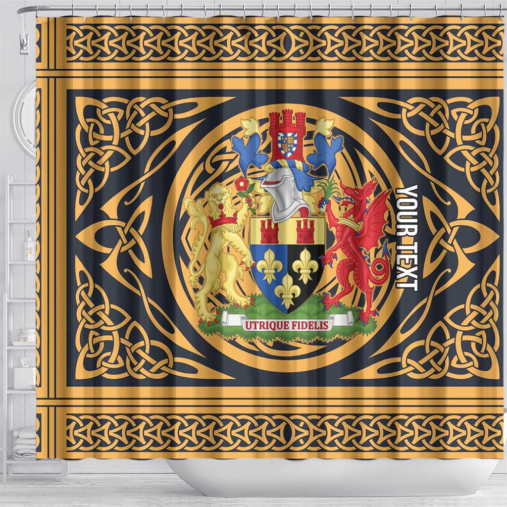 Personalized Monmouthshire Wales Shower Curtain Coat Of Arms Celtic Style - Wonder Print Shop