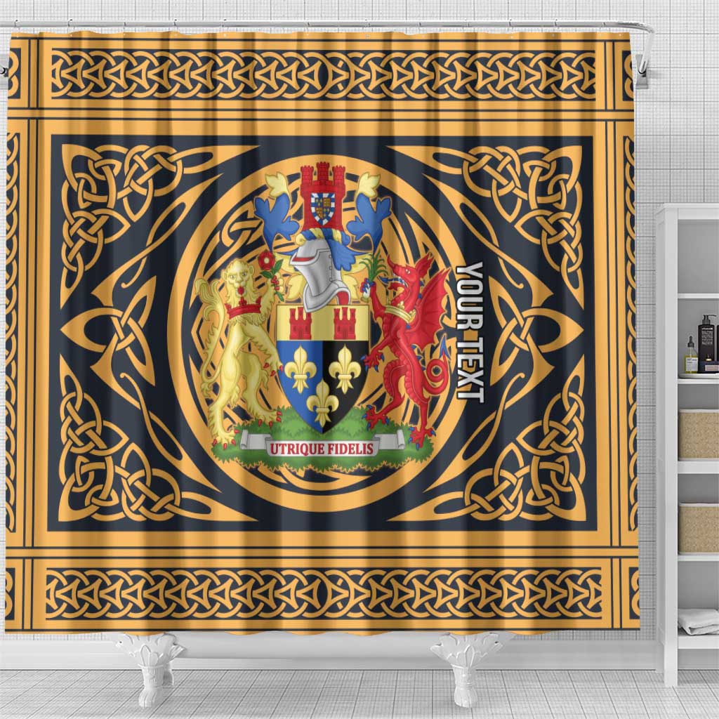 Personalized Monmouthshire Wales Shower Curtain Coat Of Arms Celtic Style - Wonder Print Shop
