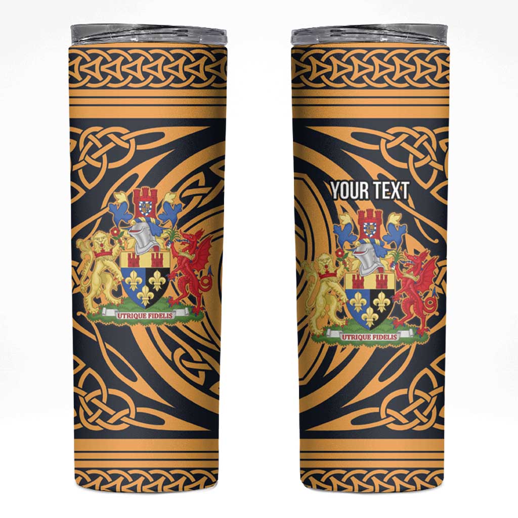 Personalized Monmouthshire Wales Skinny Tumbler Coat Of Arms Celtic Style - Wonder Print Shop