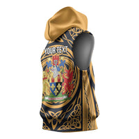 Personalized Monmouthshire Wales Sleeveless Hoodie Coat Of Arms Celtic Style - Wonder Print Shop