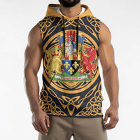 Personalized Monmouthshire Wales Sleeveless Hoodie Coat Of Arms Celtic Style - Wonder Print Shop