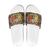 Personalized Monmouthshire Wales Slide Sandals Coat Of Arms Celtic Style - Wonder Print Shop