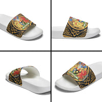 Personalized Monmouthshire Wales Slide Sandals Coat Of Arms Celtic Style - Wonder Print Shop