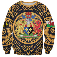 Personalized Monmouthshire Wales Sweatshirt Coat Of Arms Celtic Style - Wonder Print Shop