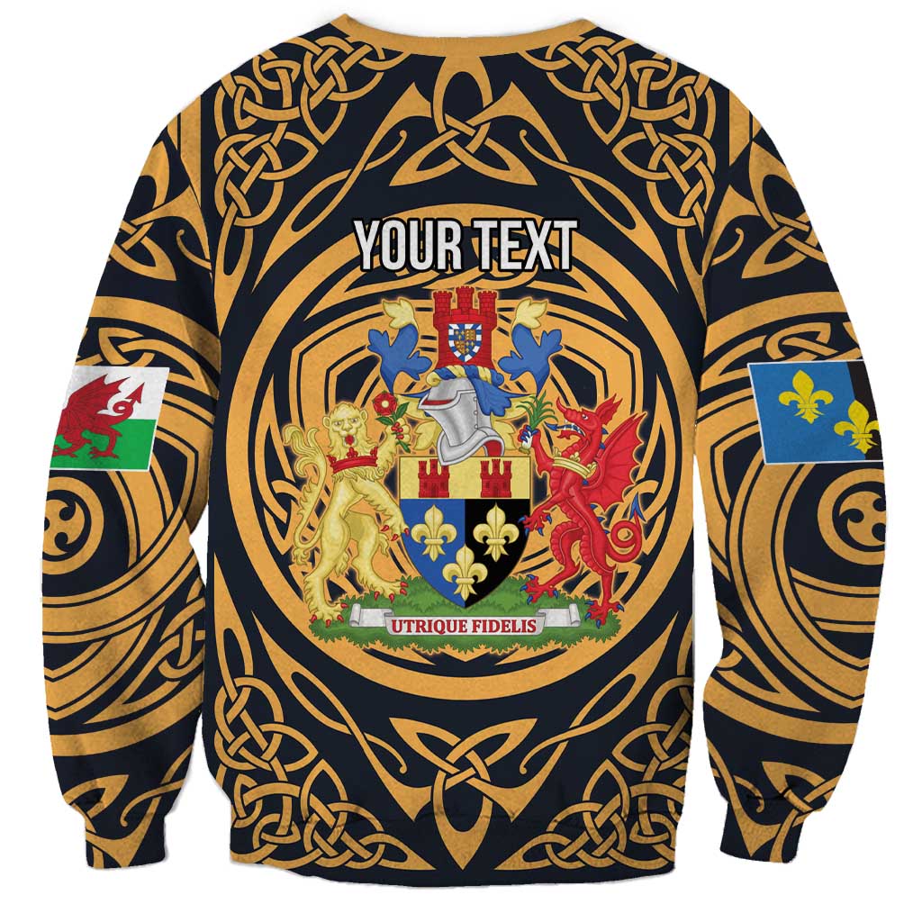 Personalized Monmouthshire Wales Sweatshirt Coat Of Arms Celtic Style - Wonder Print Shop