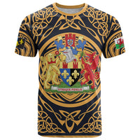 Personalized Monmouthshire Wales T Shirt Coat Of Arms Celtic Style - Wonder Print Shop