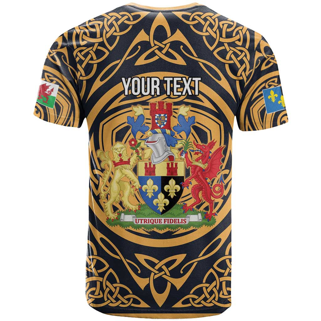 Personalized Monmouthshire Wales T Shirt Coat Of Arms Celtic Style - Wonder Print Shop
