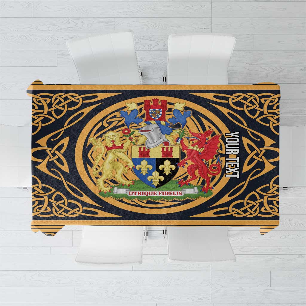 Personalized Monmouthshire Wales Tablecloth Coat Of Arms Celtic Style - Wonder Print Shop