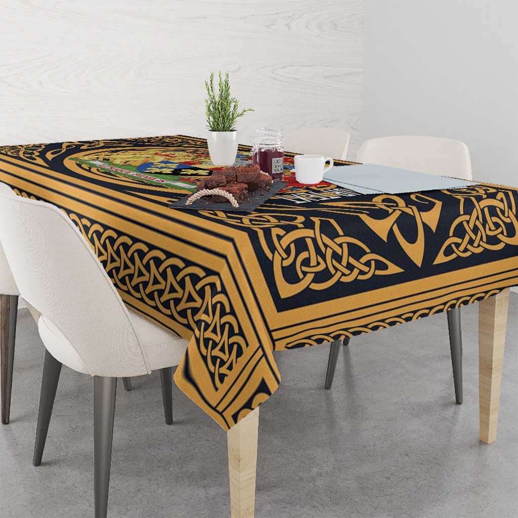 Personalized Monmouthshire Wales Tablecloth Coat Of Arms Celtic Style - Wonder Print Shop