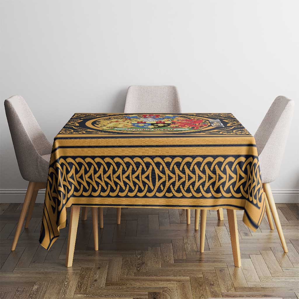 Personalized Monmouthshire Wales Tablecloth Coat Of Arms Celtic Style - Wonder Print Shop