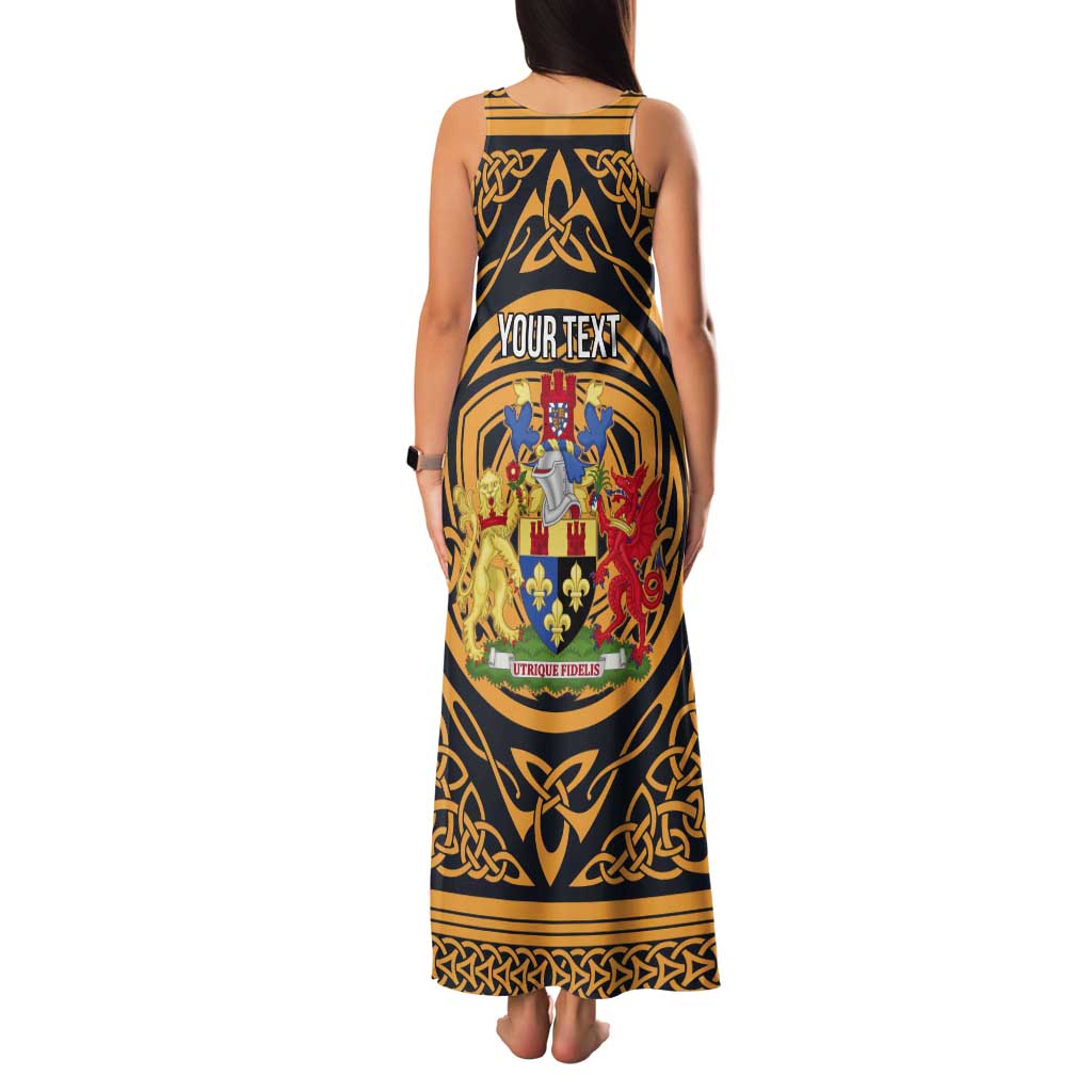 Personalized Monmouthshire Wales Tank Maxi Dress Coat Of Arms Celtic Style - Wonder Print Shop