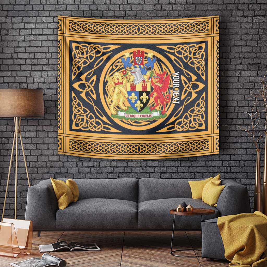 Personalized Monmouthshire Wales Tapestry Coat Of Arms Celtic Style - Wonder Print Shop