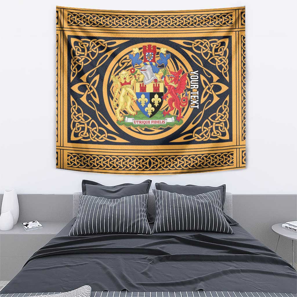 Personalized Monmouthshire Wales Tapestry Coat Of Arms Celtic Style - Wonder Print Shop